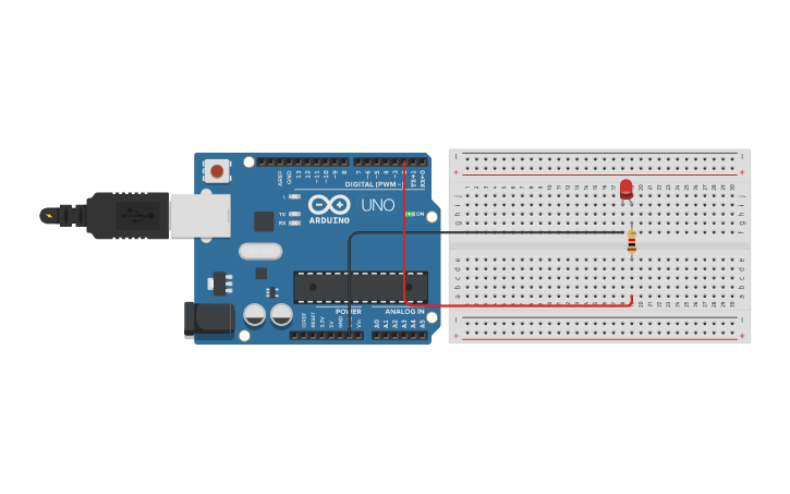Circuit design Blink Led using variable - Tinkercad