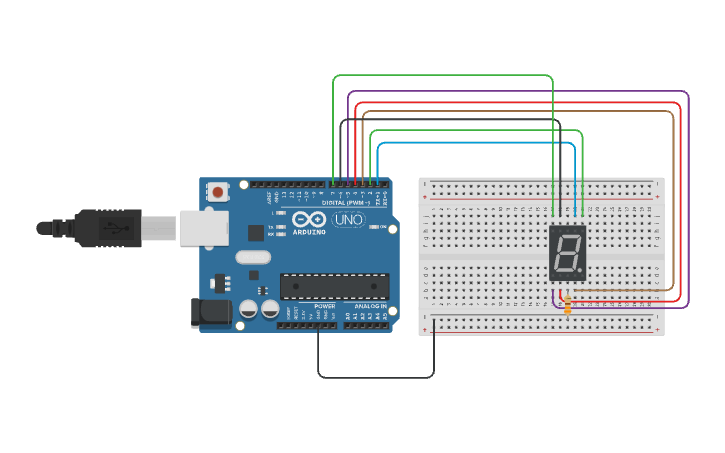 Circuit design 7 SEGMENT DISPLAY COUNTDOWN - Tinkercad