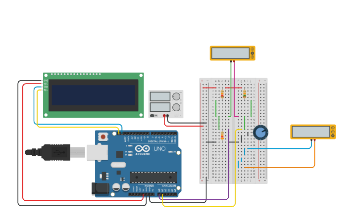 Circuit design Wheatston Bridge With arduino - Tinkercad