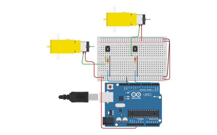 Circuit design MOTORES - Tinkercad