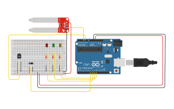 Circuit design TMP36 Temperature Sensor and Soil Humidity Sensor ...