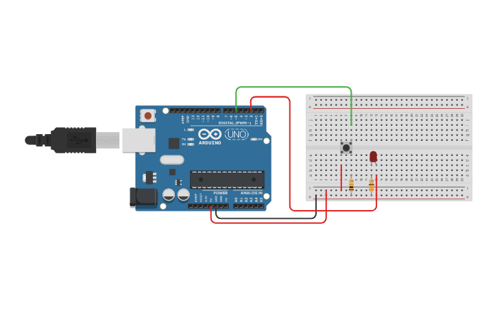 Circuit design Pushbutton - Tinkercad