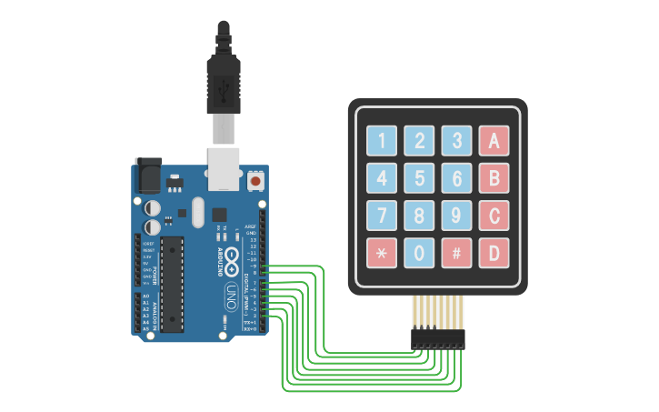 Circuit design Lec4 (Keypad+Serial) dr. Tarek Khalifa - Tinkercad