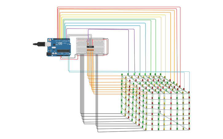 Circuit design CUBO LED 8X8X8 - Tinkercad