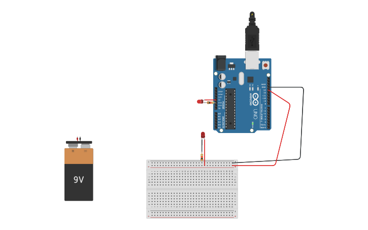 Circuit design encendiendo un LED con ayuda de un ARDUINO - Tinkercad