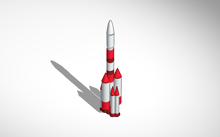3D design ISRO PSLV Rocket - Tinkercad