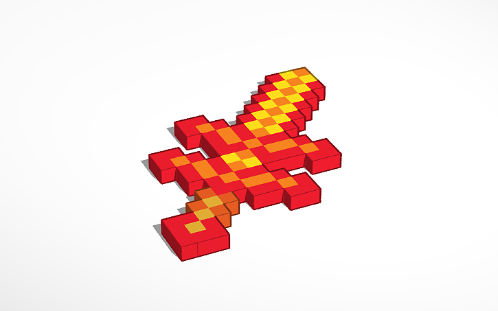 3D Design Minecraft Fire Sword Tinkercad 3d-design-minecraft-fire-sword-tinkercad