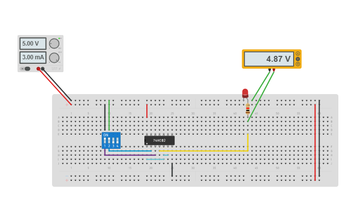 Circuit design or gate using nor gate - Tinkercad