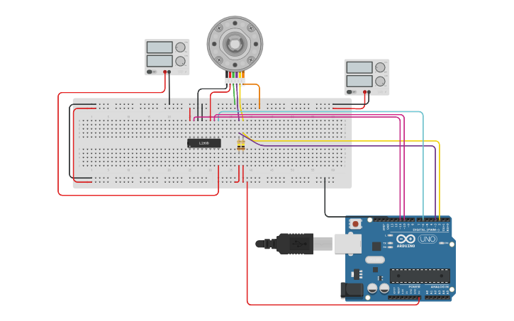 Circuit design Controle PID - Tinkercad