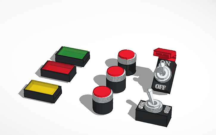 Toggle Button Cad 3D design Toggle Switches - Tinkercad