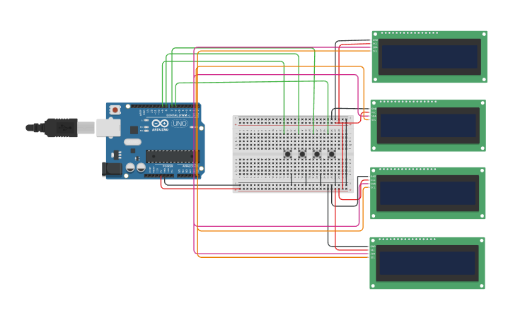 Circuit design Lift Controller - Tinkercad