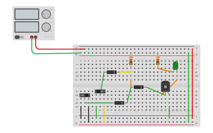 Circuit design DTL NOR 0431 - Tinkercad