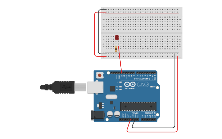 Circuit design LED 0,1 switch - Tinkercad