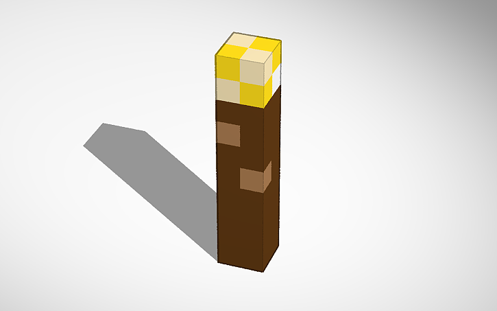 3D design Minecraft Torch - Tinkercad