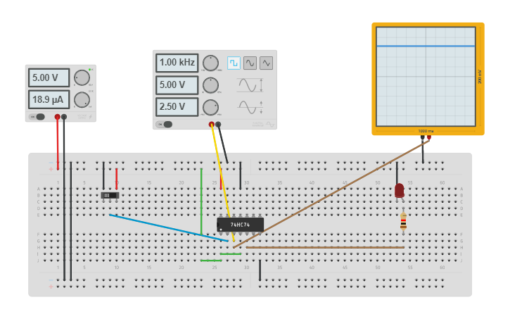 Circuit design dff - Tinkercad