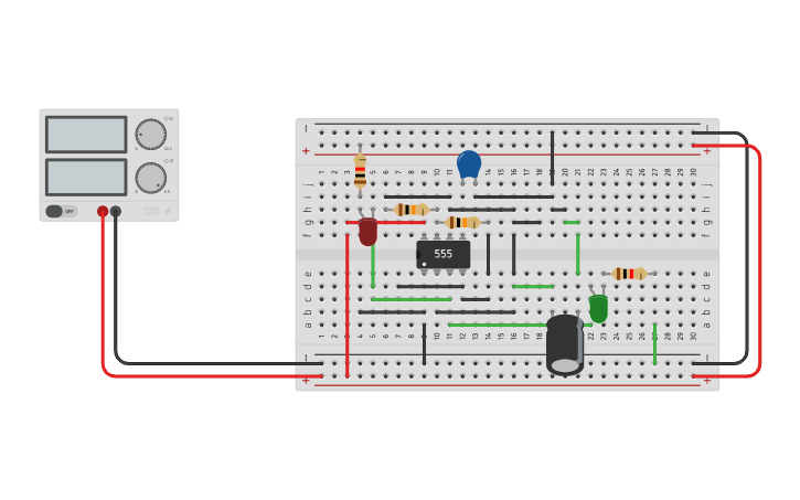 Circuit design LM555 - Tinkercad