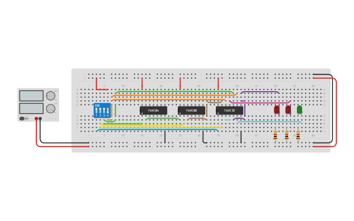 Circuit design 4:2 Priority Encoder 107121102_Sree Ganesh - Tinkercad