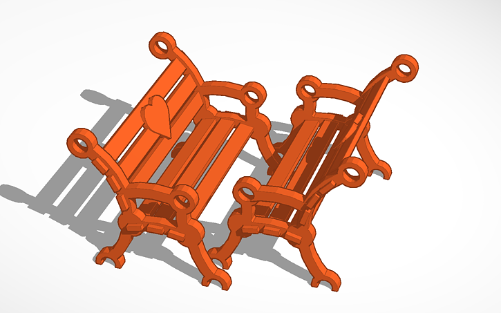 3D design Fairy Garden Benches - Tinkercad