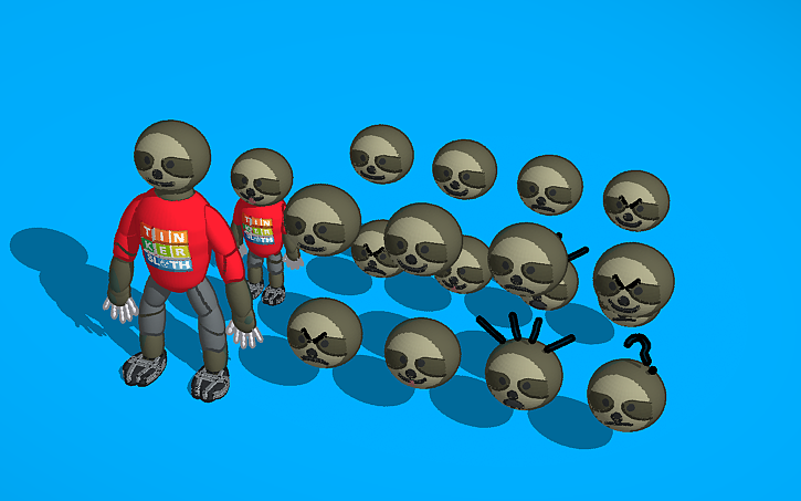 3D design SlothMan (v2) - Tinkercad