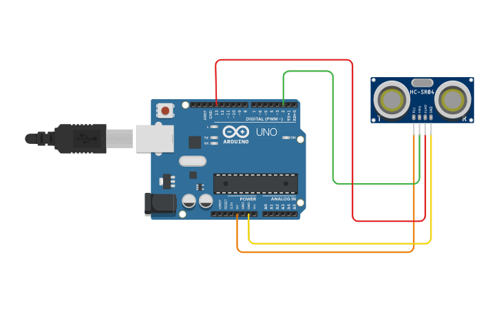 Sensor Configuration 4 Pin Circuit design Ultrasonic 4-pin Sensor - Tinkercad