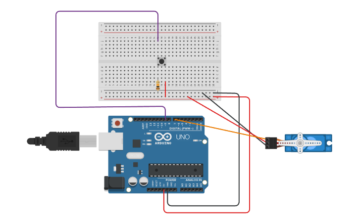 Circuit design Catapulta - Tinkercad