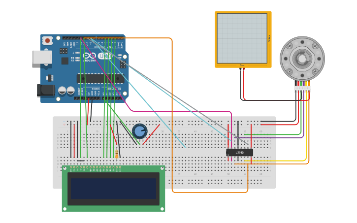 Circuit design DC motor with encoder - Tinkercad