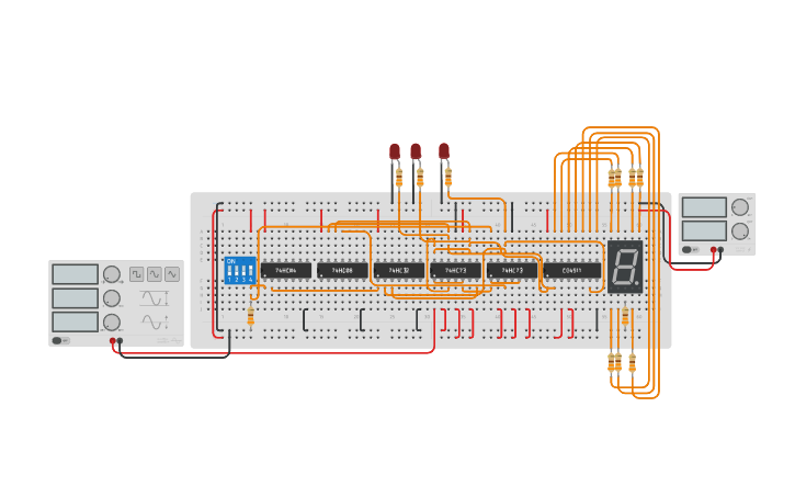Circuit design Experiment 5.1 Odd and Even - Tinkercad