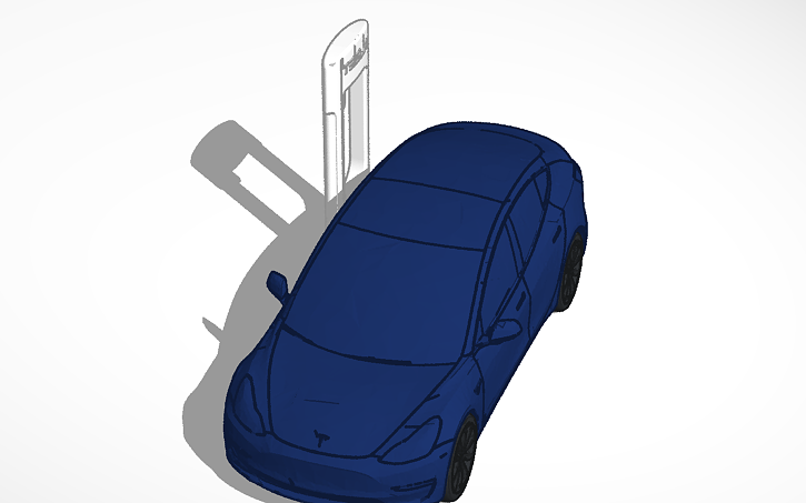 3D design Tesla Model 3 - Tinkercad