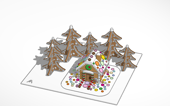 Revit Gingerbread House Rendering Tutorial 3D design Gingerbread House - Tinkercad