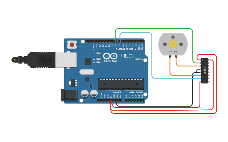 Circuit design Motor 2 - Tinkercad