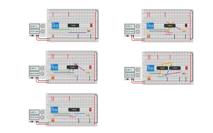 Circuit design Logic Gates using only NOR Gates - Tinkercad