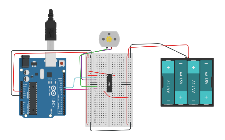 Circuit design Motors - Tinkercad