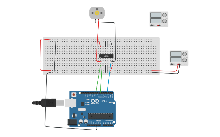 Circuit design Practice: DC Motor & H-Bridge - Tinkercad