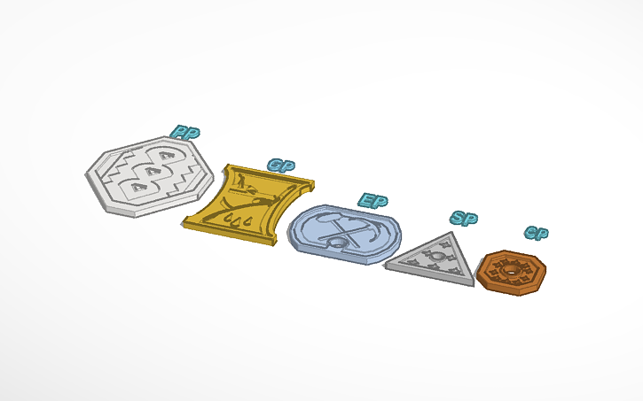 3D design D&D Coins - Tinkercad