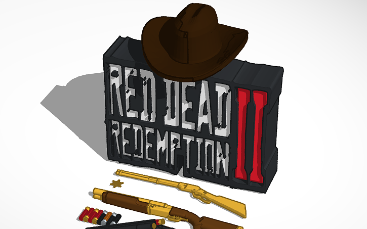 3D design red dead redemption II start sign - Tinkercad