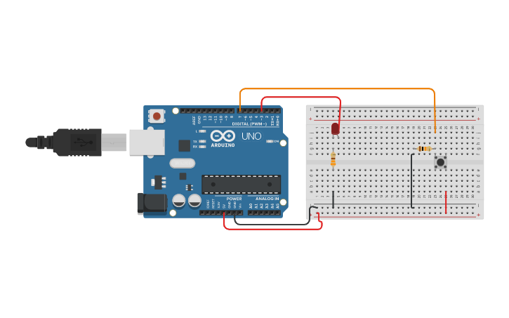 Circuit design Pull down resistor - Tinkercad