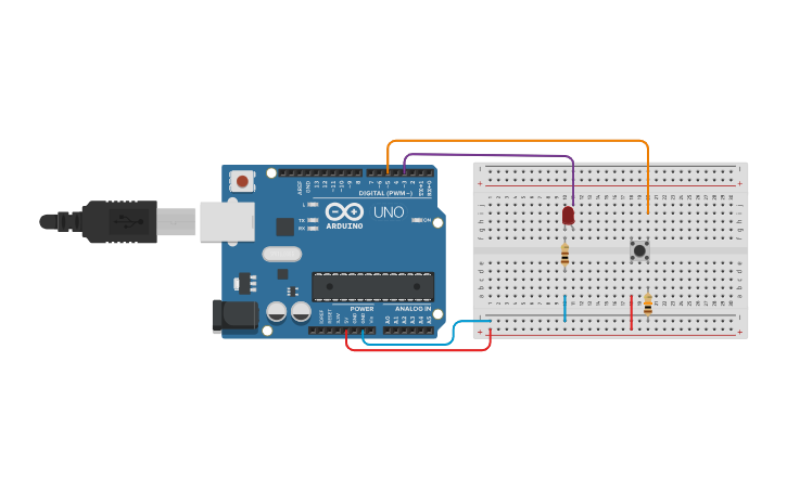 Circuit design Pull down - Tinkercad