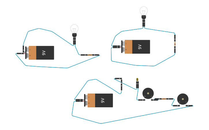 Circuit design 3 Circuits in 1 project - Tinkercad