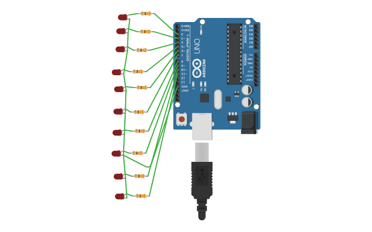 Circuit design Knight Rider Light - Tinkercad