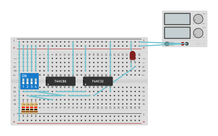 Circuit design BIT Comparator - Tinkercad
