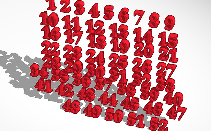 3D design NUMEROS - Tinkercad