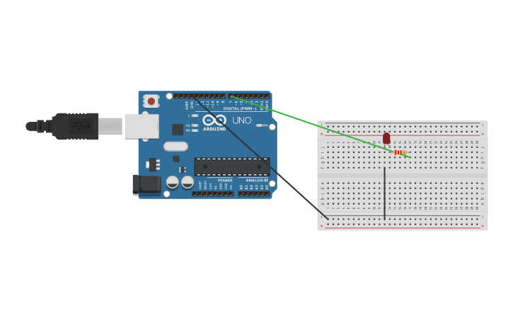 Circuit design ARDUINO 3. LED - Tinkercad