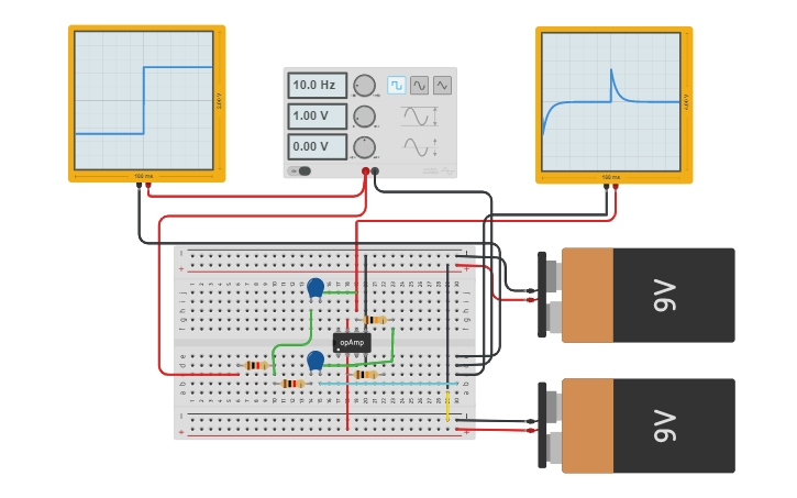 Circuit design second order low pass filter - Tinkercad