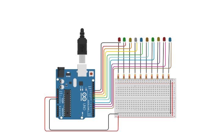 Arduino Led Cad Circuit design Arduino LED - Tinkercad