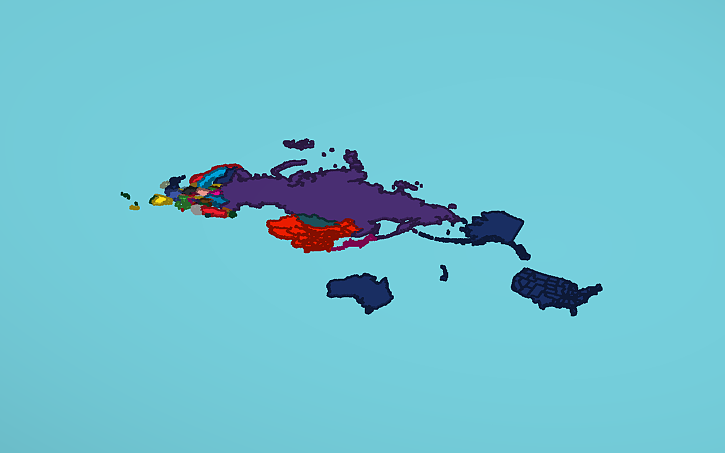 3D design World Map - Tinkercad