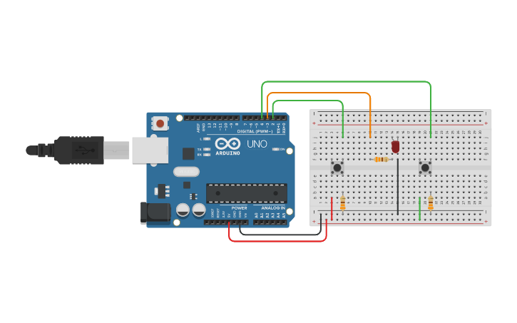 Circuit design Arduino Botão - Tinkercad