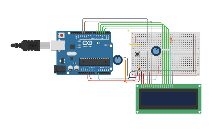 Circuit design Clock with setup - Tinkercad