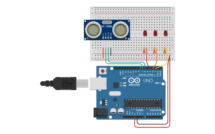 Circuit design Ultrasonic Distance Sensor LED Bar Graph (Blocks ...