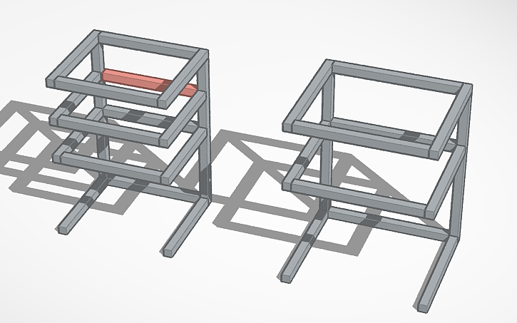 3D design ECU shelving - Tinkercad