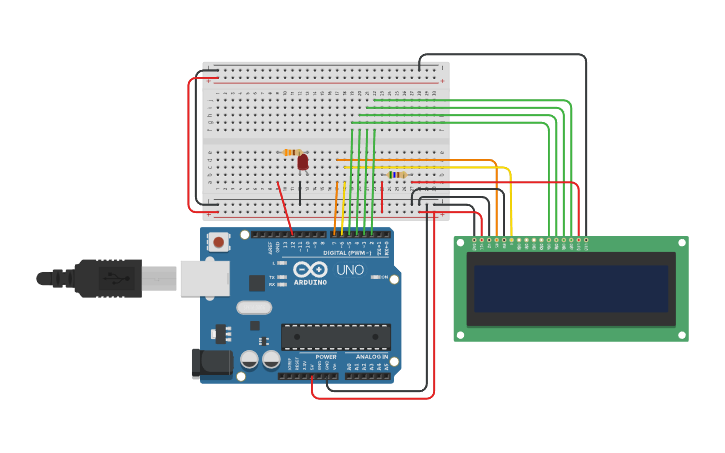 Circuit design LCD - Tinkercad